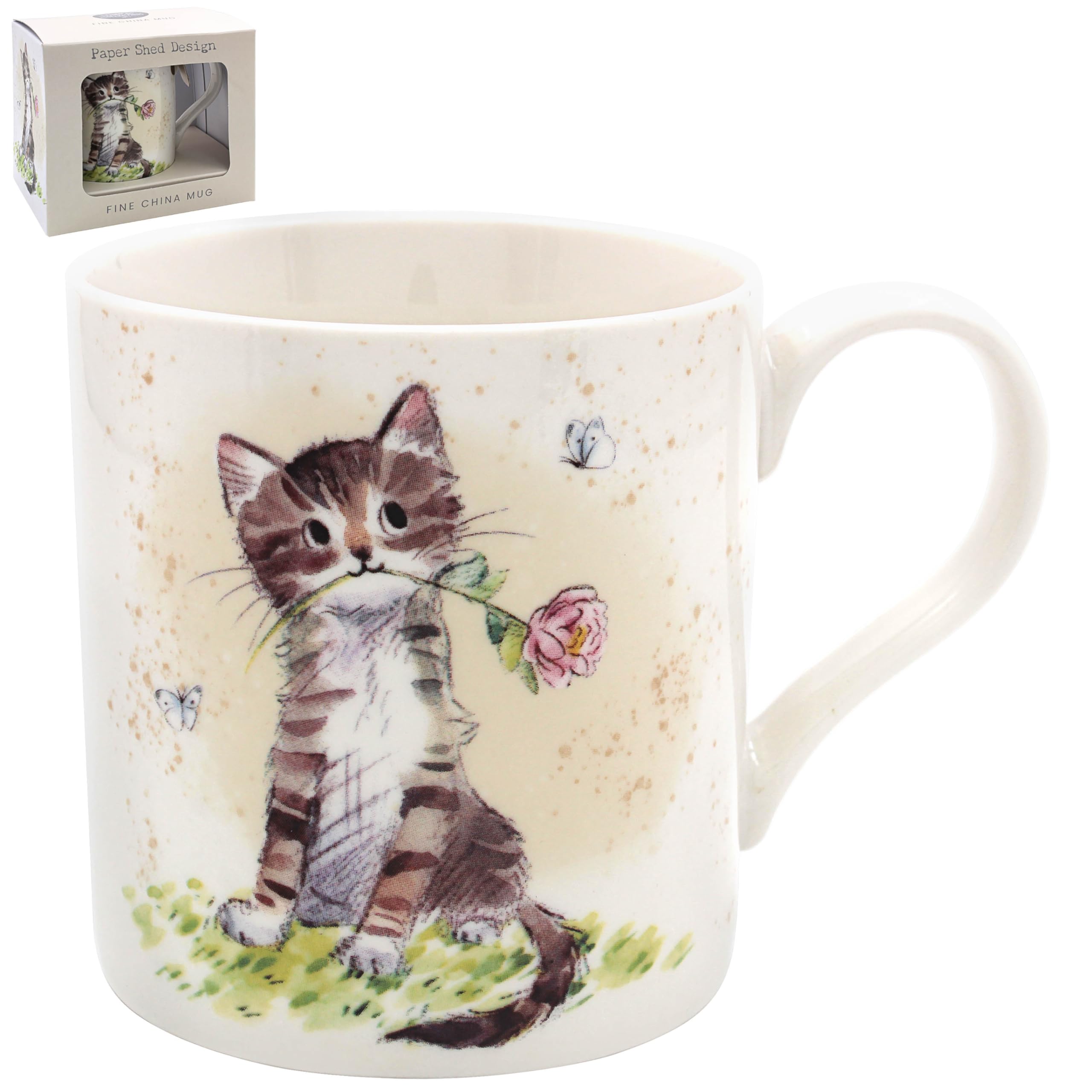 The Leonardo Collection Paper Shed Design Cat with Rose Mug | Home